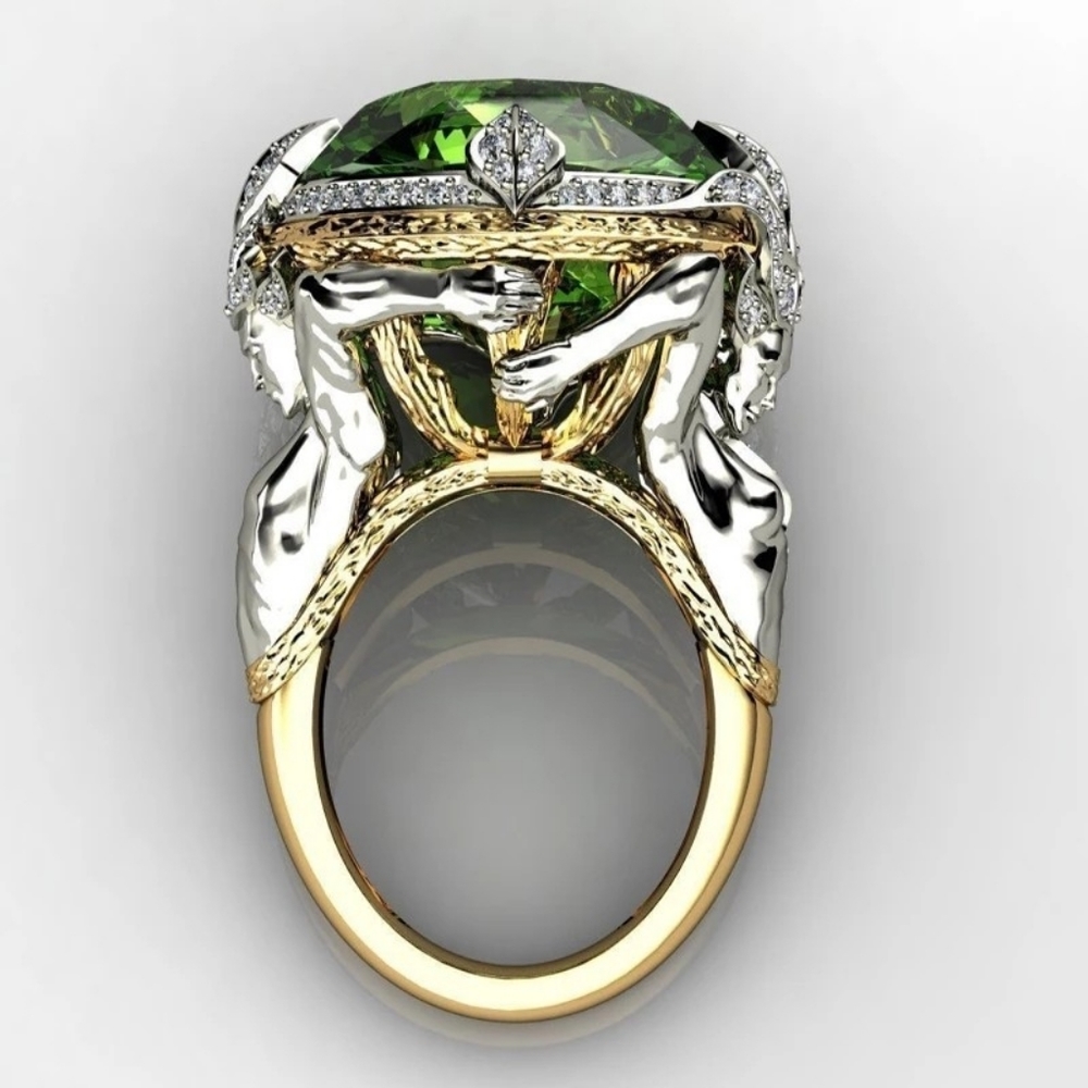 Large Vintage Mermaid Goddess Chic Ring